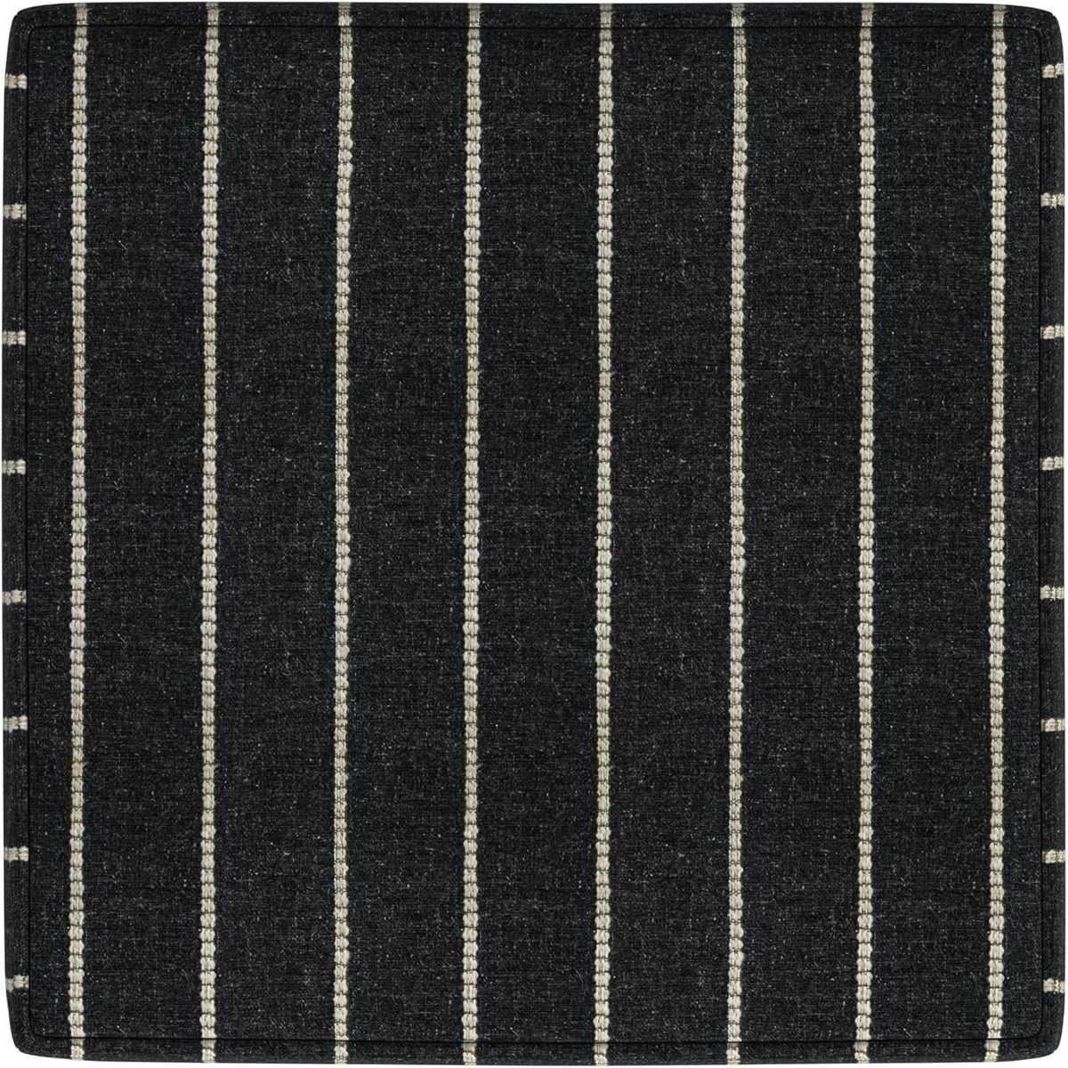 HomePop Home Decor |K7342-F2372 | Classic Square Storage Ottoman with Lift Off Lid- Black with Boucle Stripe