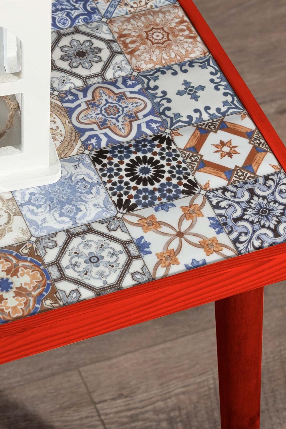 Comfyt Coffee Table, Handmade Side Table, End Table, Nightstand Nesting Table Bedside Table Accent Table Home Essentials Wood Tiled Top Rustic Table Ceramic Tiles Mexican Tile Table