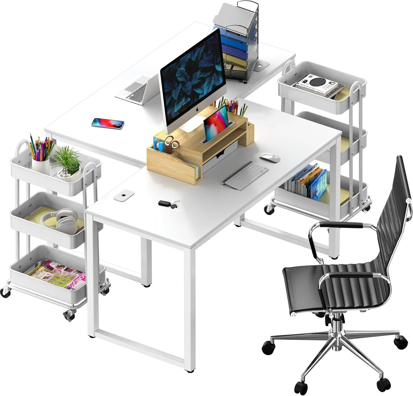 SHW 48-Inch Commercial-Grade Office Computer Desk, White