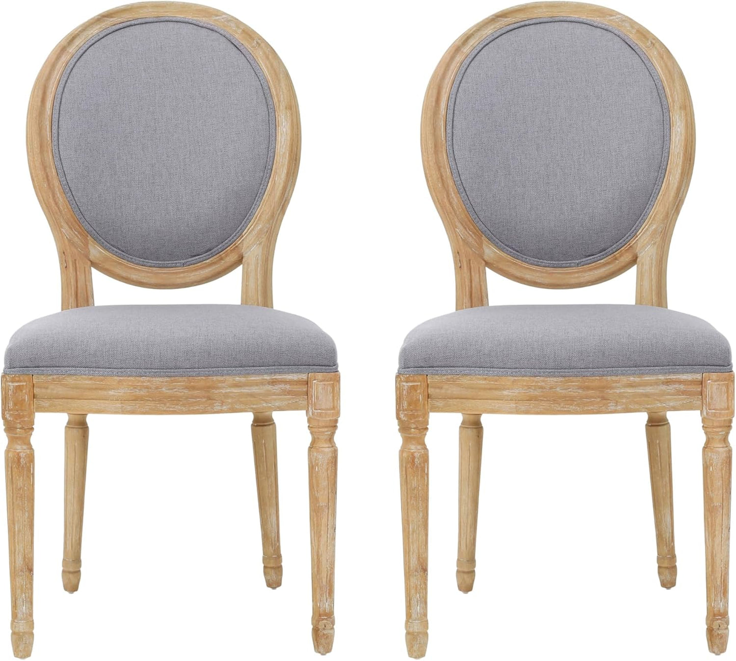 Christopher Knight Home Phinnaeus Fabric Dining Chairs, 2-Pcs Set, Light Grey