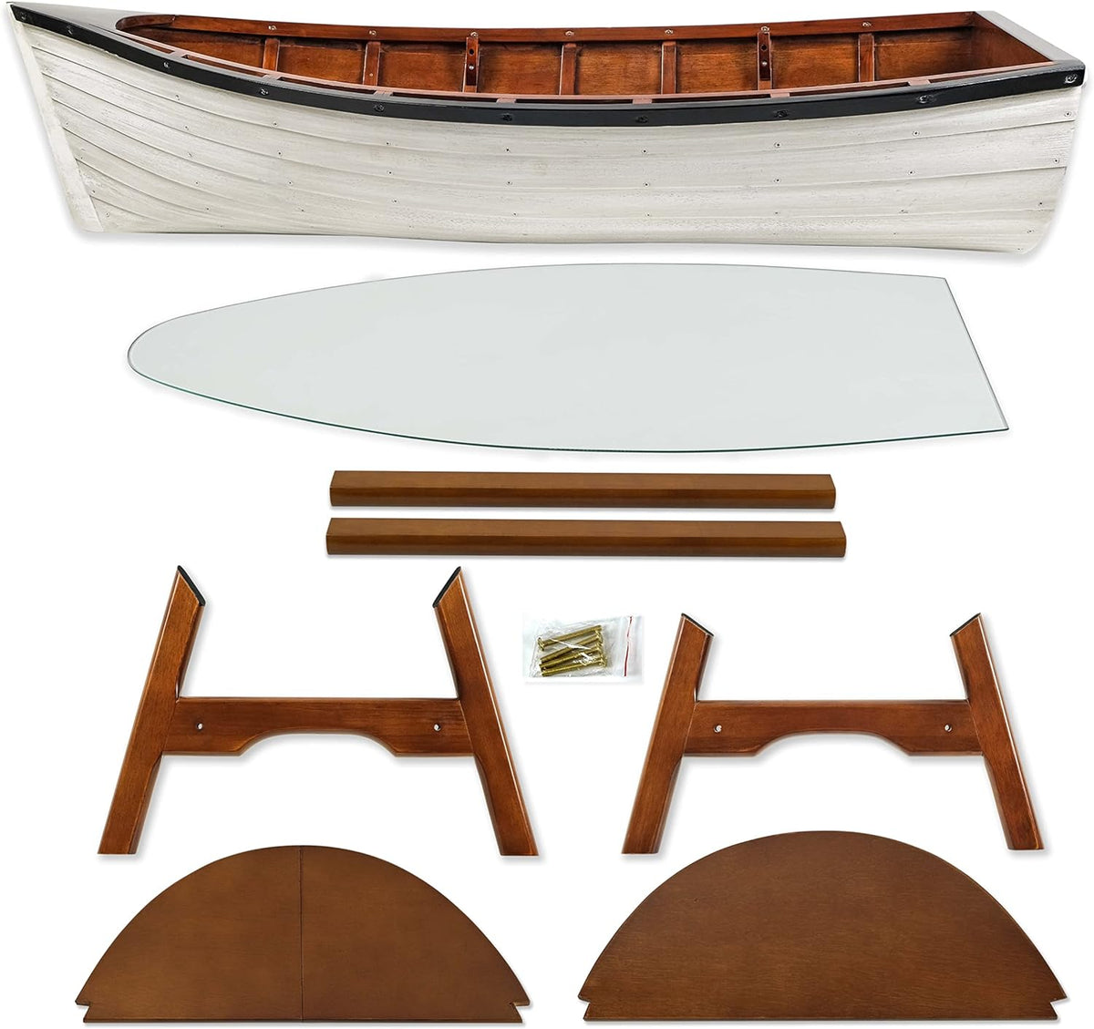 SAILINGSTORY Wooden Boat Coffee Table Boat Bookshelf Coastal Coffee Table Nautical Bookcase Lake House Decor Beach House Decor