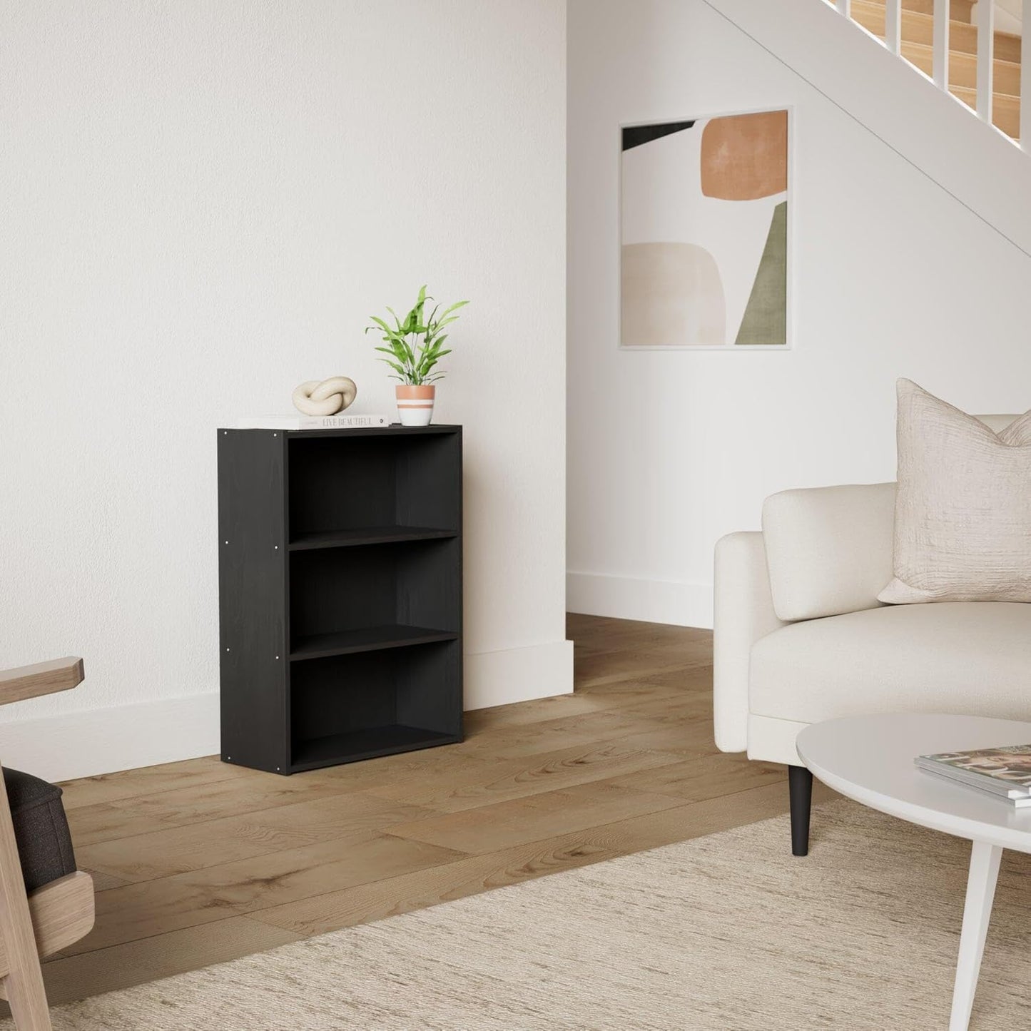 Furinno Pasir 3-Tier Open Shelf Bookcase, Americano
