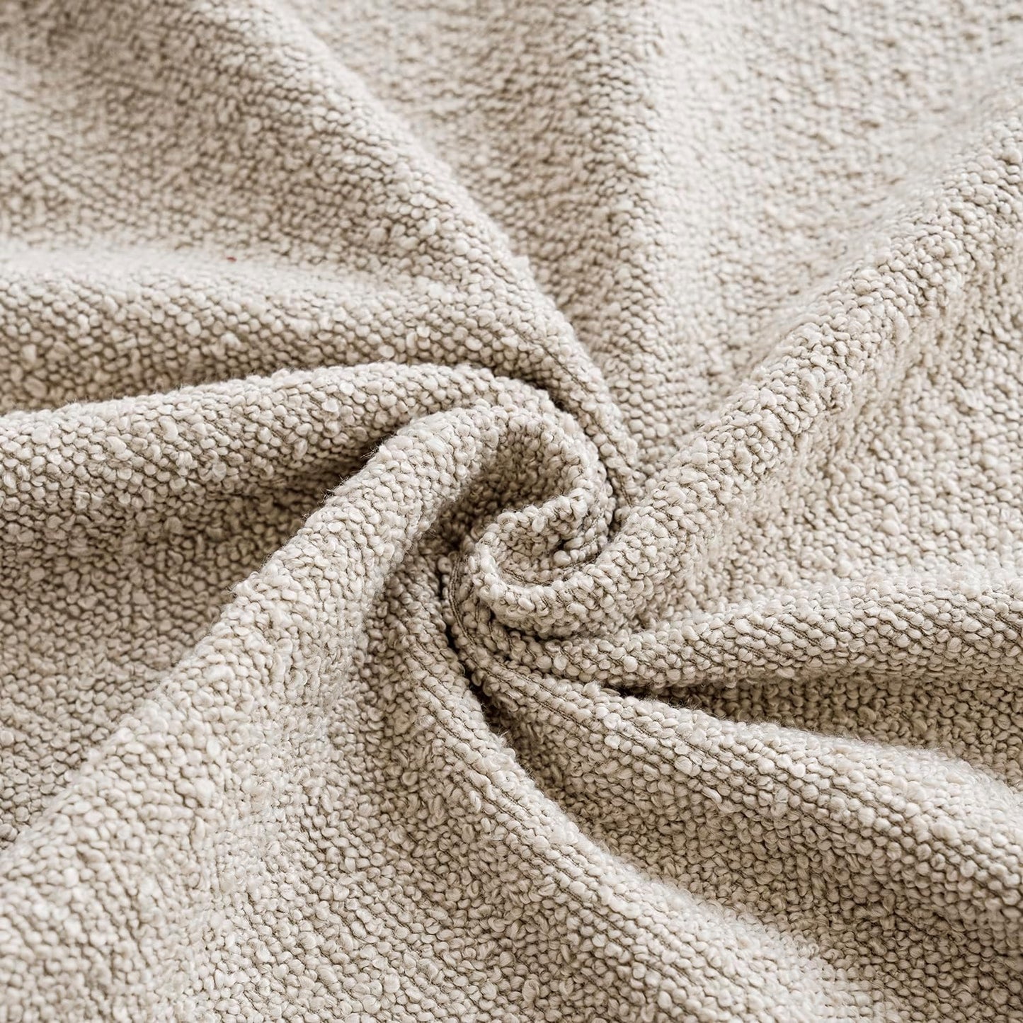 Foindtower Set of 2, Decorative Textured Boucle Throw Pillow Covers Accent Solid Pillow Cases Neutral Soft Cozy Couch Cushion Case for Chair Sofa Bedroom Living Room Home Decor 16 x 16 Inch,Oatmeal