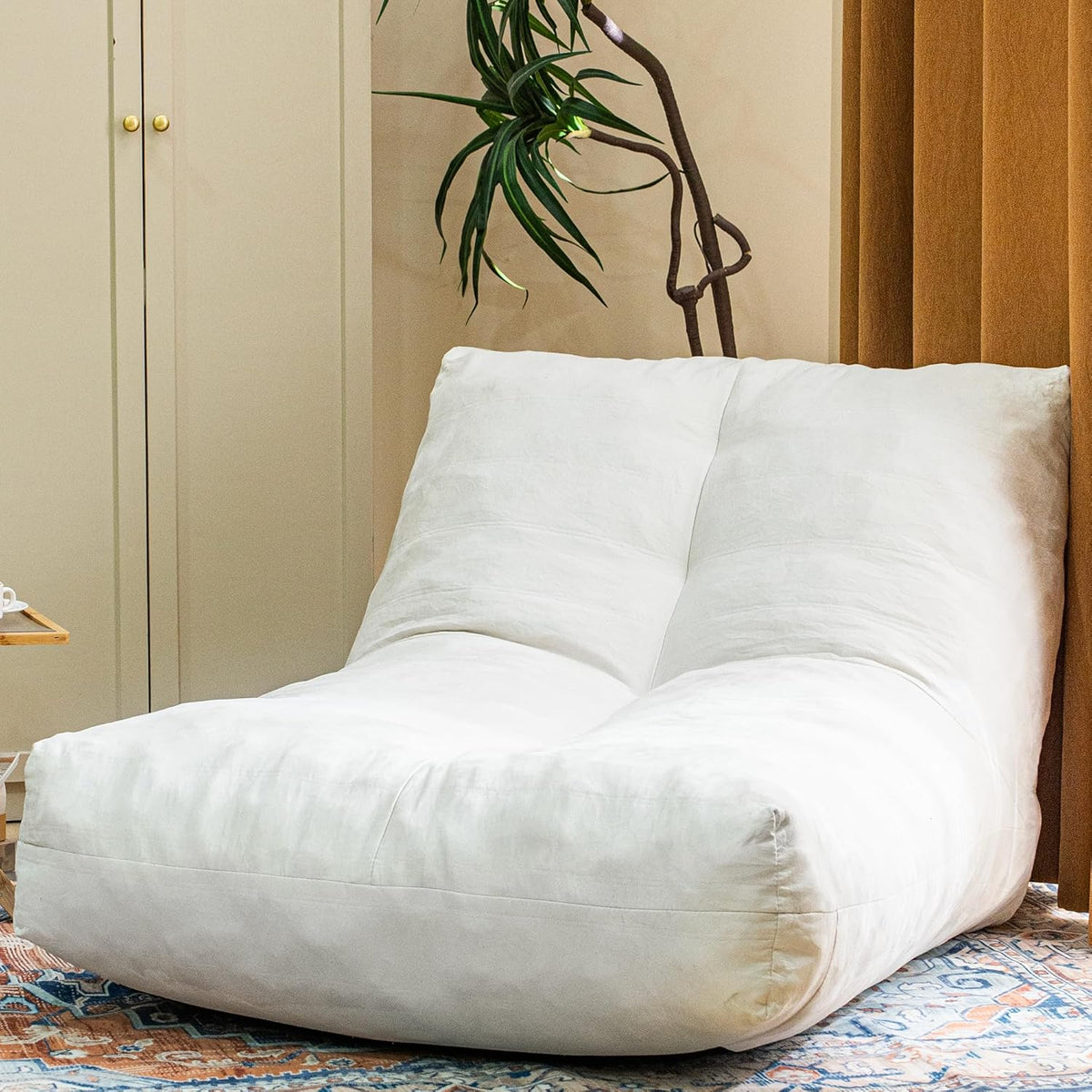Bean Bag Chair Lazy Bean Bag Sofa, Floor Beanbag Chairs with Stuffed High-Density Foam, Memory Foam Bean Bag Sofa for Living Room, Bedroom and Office