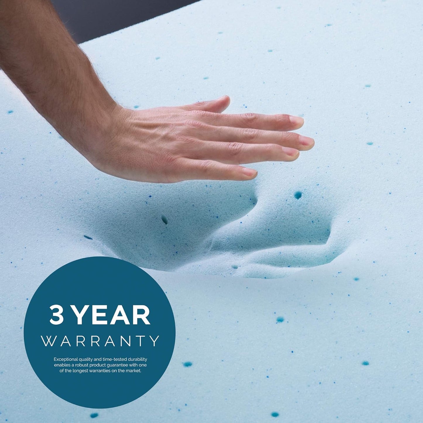 LUCID 3 Inch Mattress Topper Full XL - Gel Infused Memory Foam – Memory Foam Mattress Topper Full – Ventilated Design – CertiPur Certified