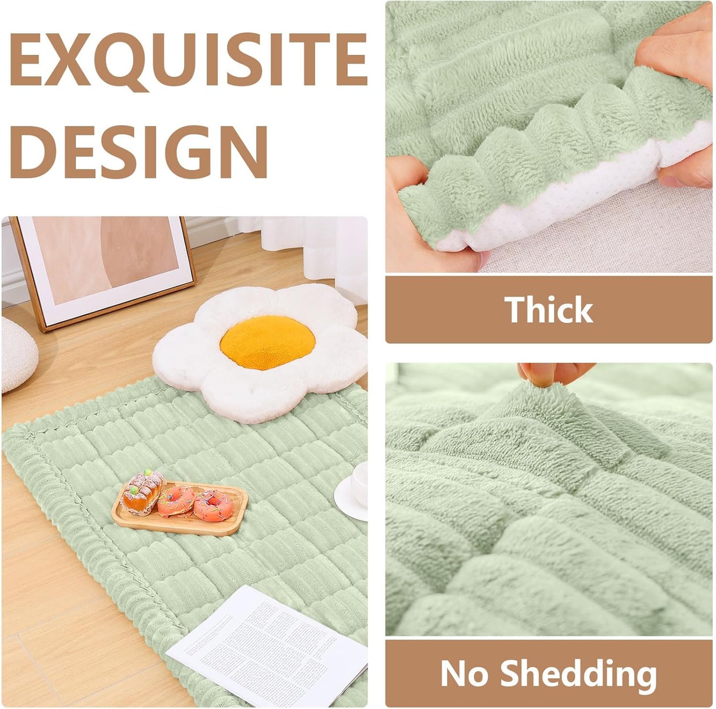 Smiry Couch Cover for Dogs Washable, Non Slip Fuzzy Pet Couch Covers for 3 Cushion Sofa Pet Friendly, Thick Soft Sofa Slipcovers Cushion Protector (Green, 27.6" x 70.9")