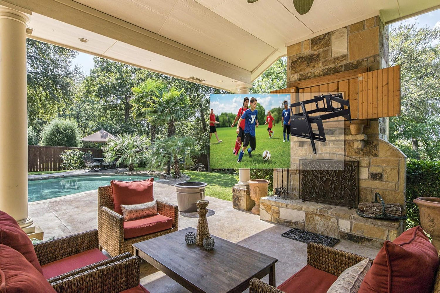 FORGING MOUNT Heavy Duty TV Wall Mount, Dual Articulating Arm Full Motion TV Wall Mount Bracket with 43 inch Long Arm,Fits 50 to 100 Inch TVs, Holds up to 198 lbs,Max VESA 800x600mm