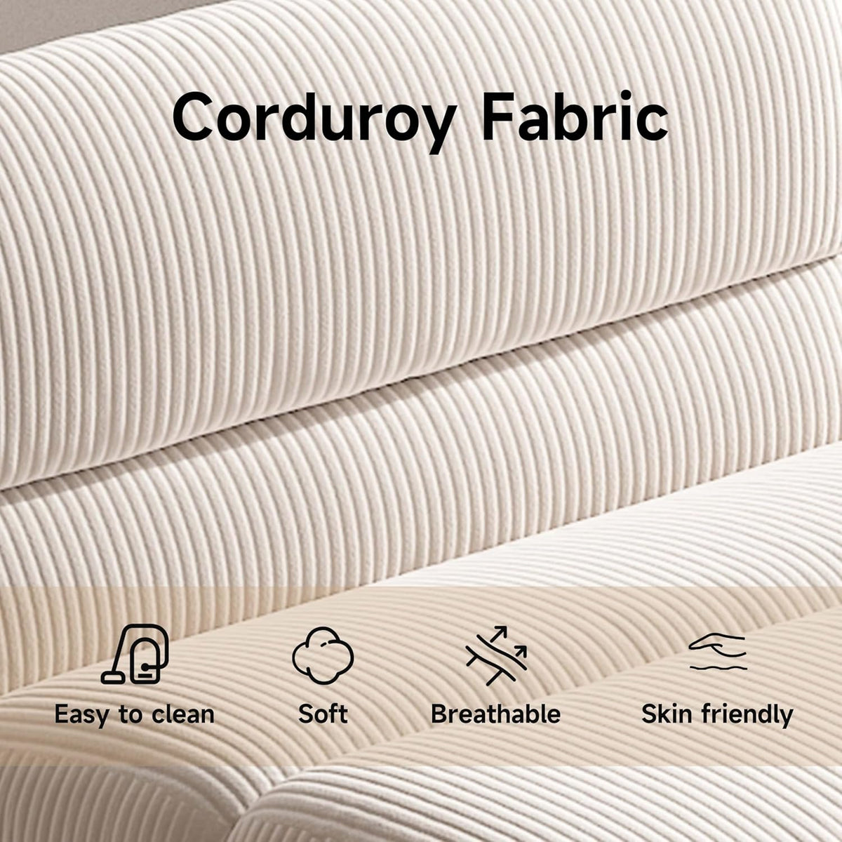 Bean Bag Chair with Ottoman, Cozy Comfy Reading Nook Chairs, Ultra Soft Corduroy Fabric Bean Bag Chairs for Adults, Reading Chair with Ottoman for Living Room, Bedroom Apartment (Beige)