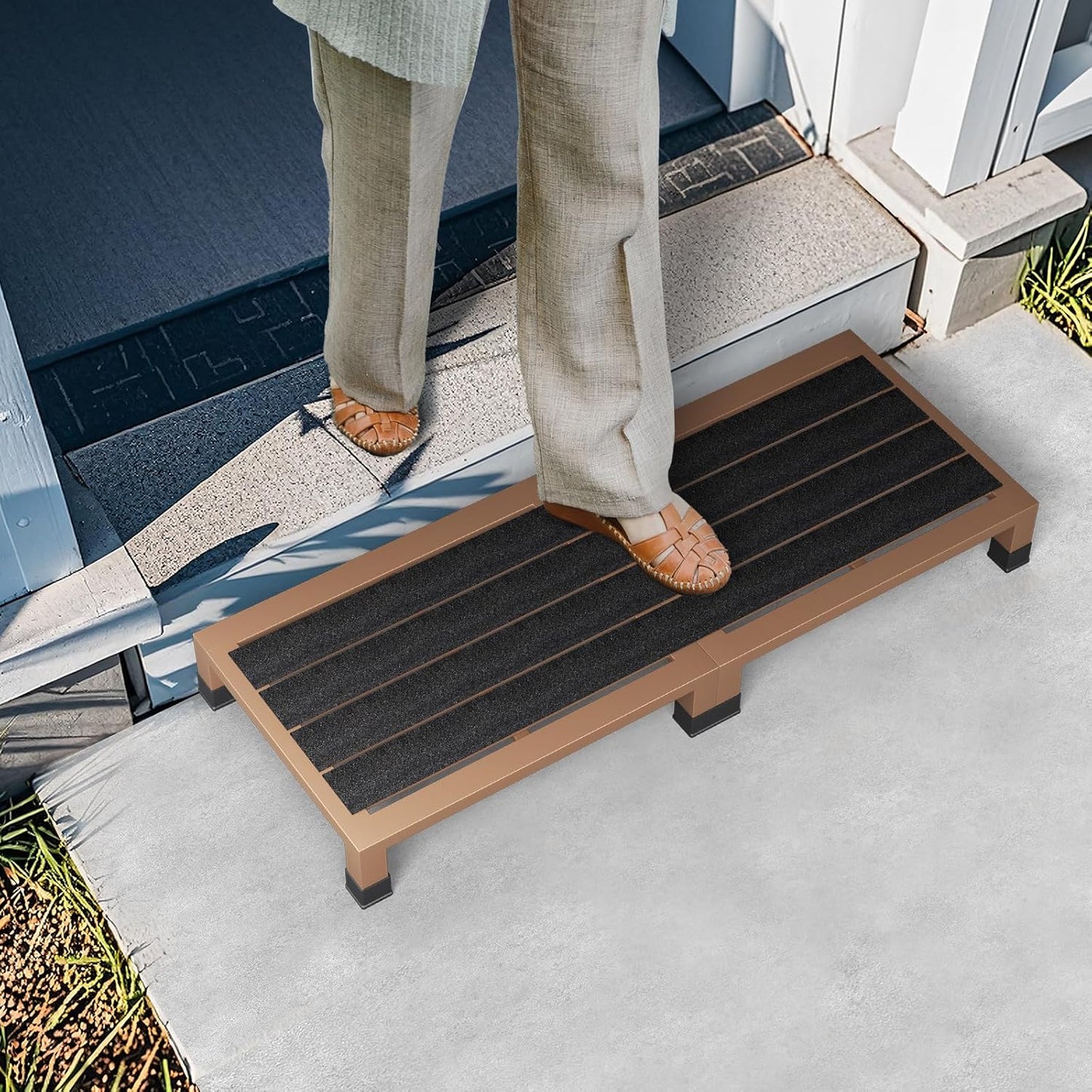 One Step Stool Platform 3.8" Height for Adults, Kids. Heavy Duty/Portable/Nonslip/Durable Construction Safe Step Stool for Bedroom/Kitchen Bed, Bathroom,Kitchen，Garden