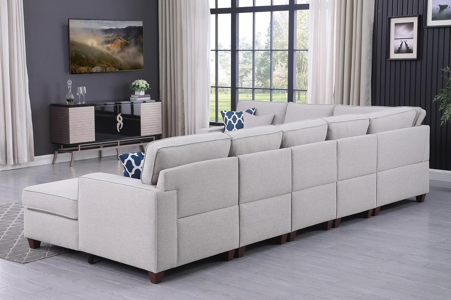 Leio Sectional Modular Sofa with Ottoman for Living Room, Apartment, Bedroom, Office, Dorm