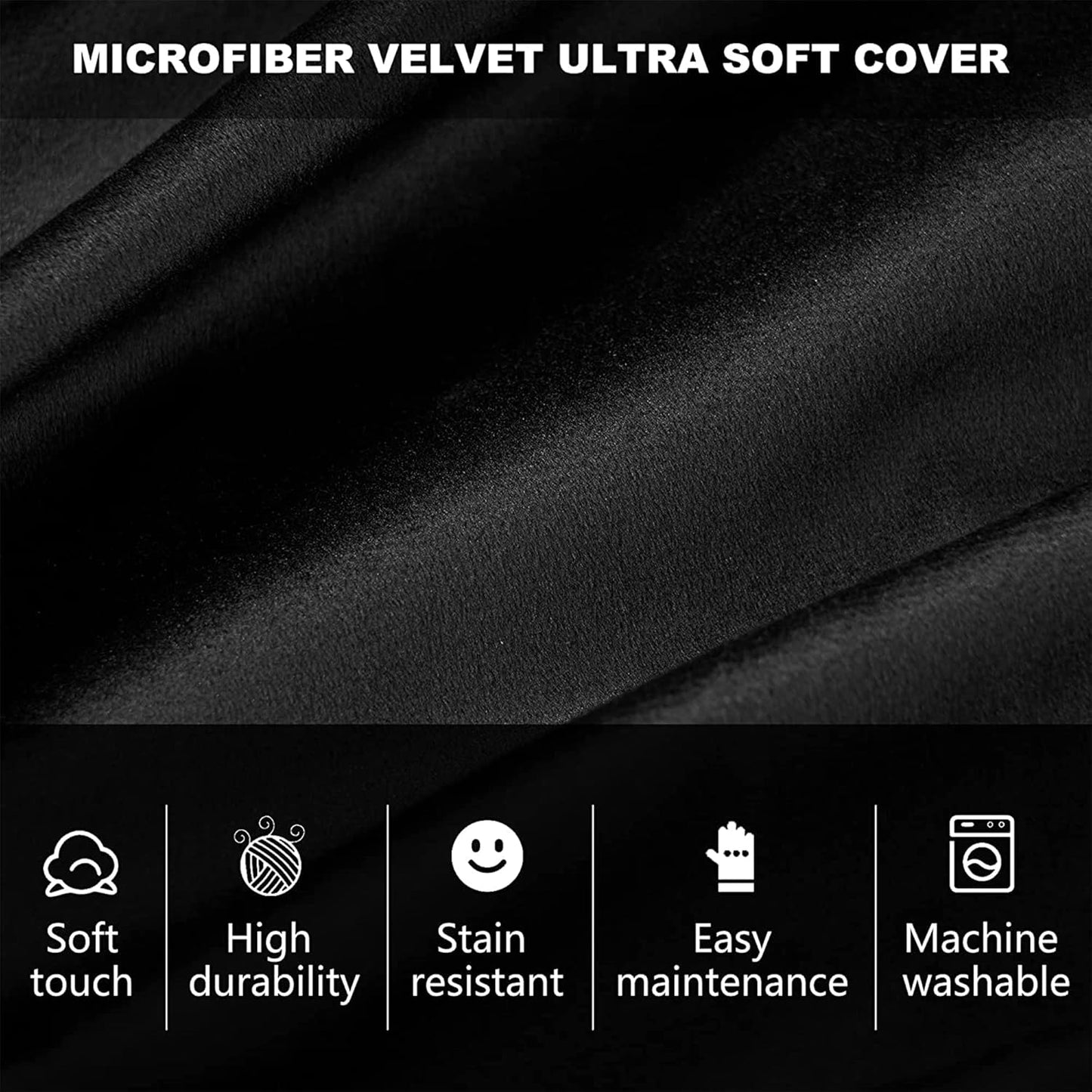 HABUTWAY Bean Bag Chair 3Ft Luxurious Velvet Ultra Soft Fur with High Rebound Memory Foam Bean Bag Chairs for Adults Plush Lazy Sofa with Fluffy Removable Sponge 3' (Black New)