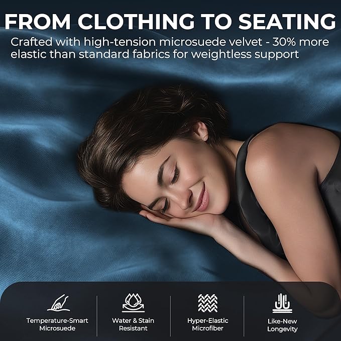 Dowinx Big and Tall Gaming Chair, Suede Fabric Game Chair with Pocket Spring Cushion, High Back Gamer Chair Ergonomic with Footrest for Adults Office, 440LBS, Blue