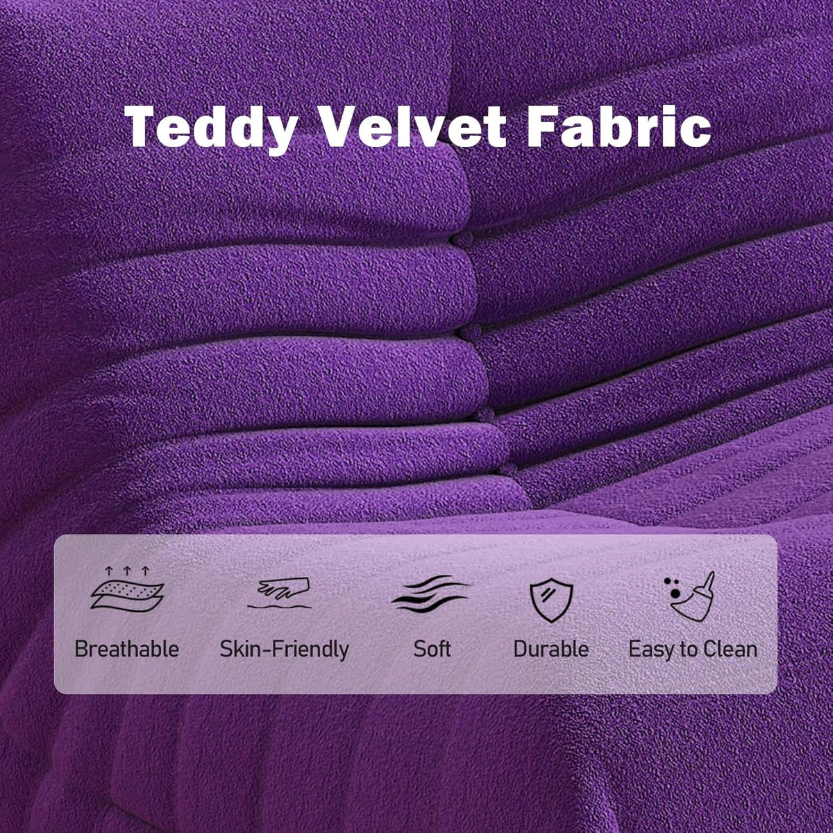 Bean Bag Chair, Fireside Chair Bean Bag Sofa Large Bean Bag Chair for Adults, Bean Bag Chairs for Teens with High Density Comfortable Foam, Memory Foam Bean Bag for Living Room, Bedroom (Purple)
