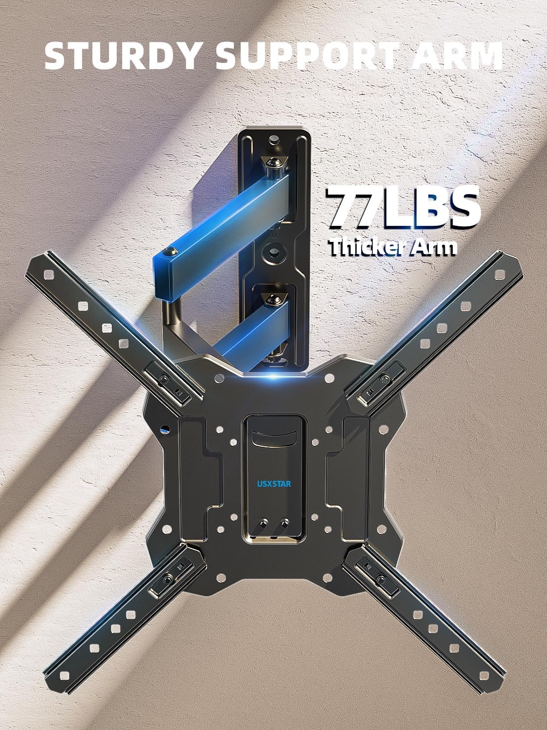 UL Listed Full Motion TV Wall Mount for 26-60 Inch TV Mounts Up to 77 lbs, Max VESA 400x400mm, Wall Mount TV Bracket with Swivel, Tilting, Leveling Adjust & Extendable Arm
