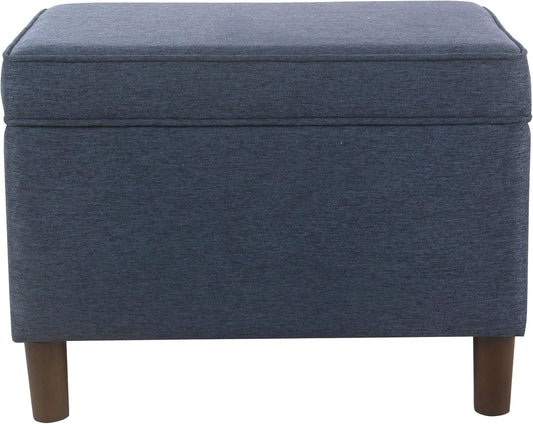 Home Decor | Dinah Collection Modern Storage Ottoman | Ottoman with Storage for Living Room & Bedroom (Navy)