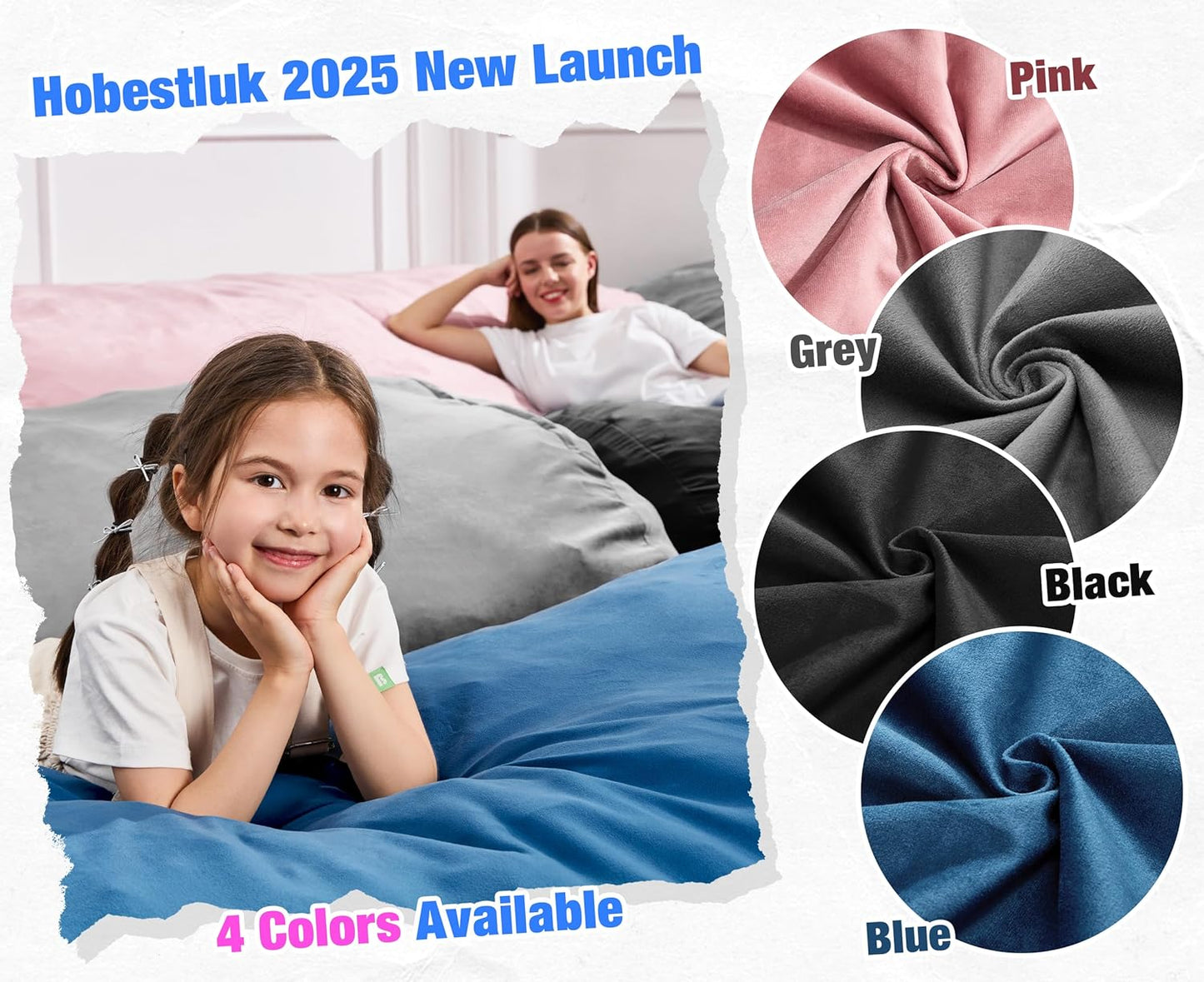 Hobestluk 5FT Bean Bag Chair Large Beanbag Lounger with Removable Cover Adult Bean Bag Chair with Portable Handle Desgin for Living Room Bedroom (Grey, 5FT)