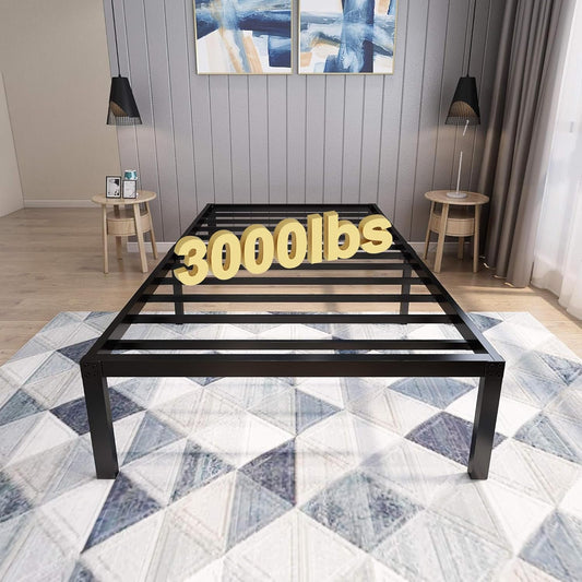 45MinST 18 Inch Platform Bed Frame/Easy Assembly Mattress Foundation / 3000lbs Heavy Duty Steel Slat/Noise Free/No Box Spring Needed,Twin XL