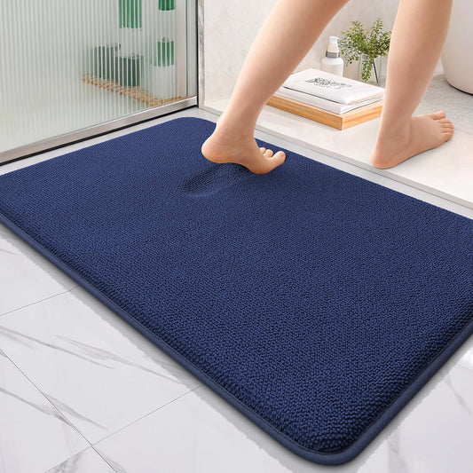 OLANLY Thick Memory Foam Bath Mat Rug 36x24, Extra Soft Absorbent Bathroom Rug, Quick Dry Bath Mats, Non-Slip, Machine Washable Carpet, Tub and Shower, Home Decor Accessories, Twilight Sapphire