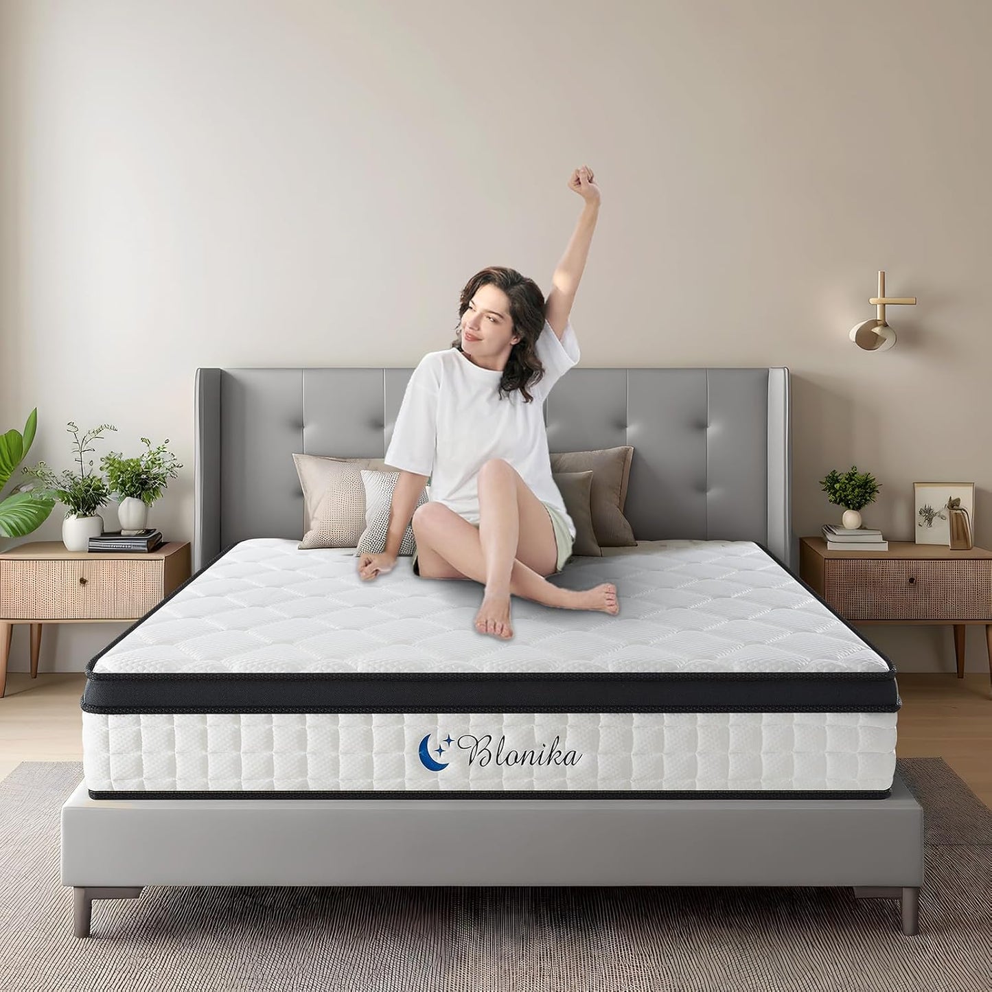 Full Size Mattress, 10 Inch Full Mattress in a Box, Medium Firm, Memory Foam with Individual Pocket Spring for Pressure Relief & Motion Isolation, Strong Edge Support