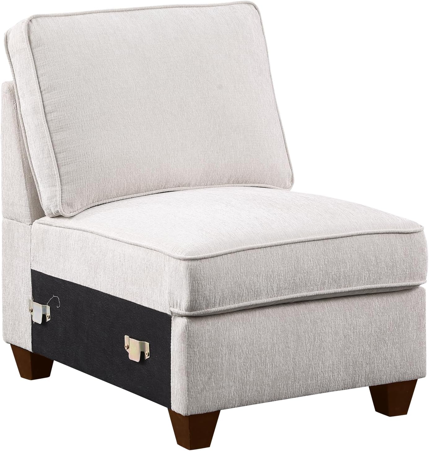 116" Convertible Sectional Couch with Movable Ottoman and 6 Throw Pillows,Chenille Upholstered Comfy Sofa 7 Seater,L-Shaped,Free Combination,Easy Assembly for Living Room,Apartment,Office,Beige