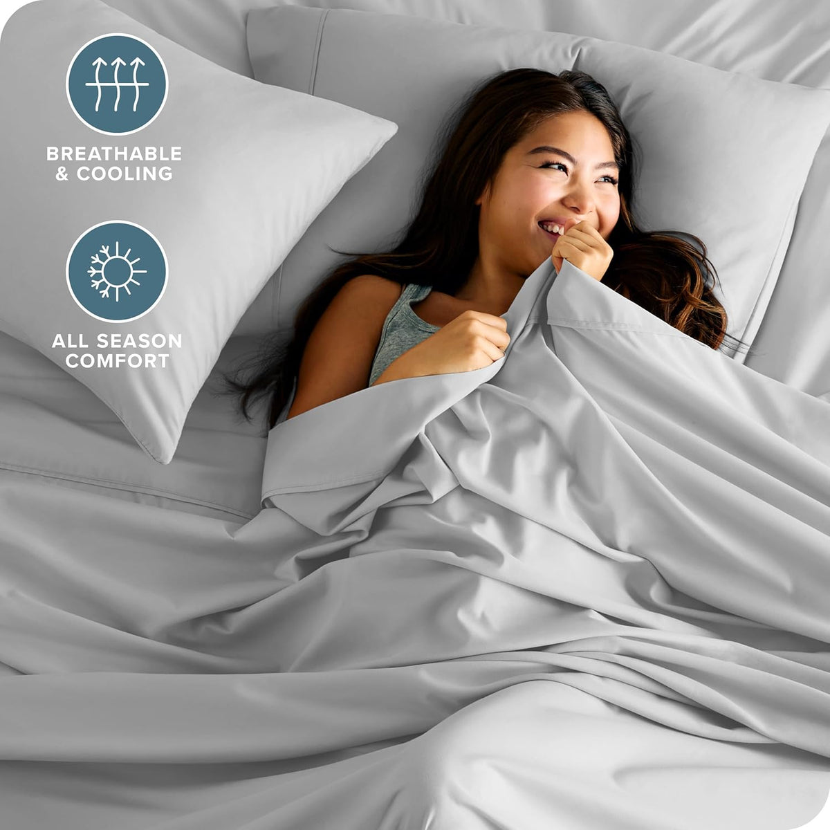 Bare Home Full Sheet Set - Luxury 1800 Ultra-Soft Microfiber Full Bed Sheets - Double Brushed - Deep Pockets - Easy Fit - 4 Piece Set - Bedding Sheets & Pillowcases (Full, Cloud Grey)