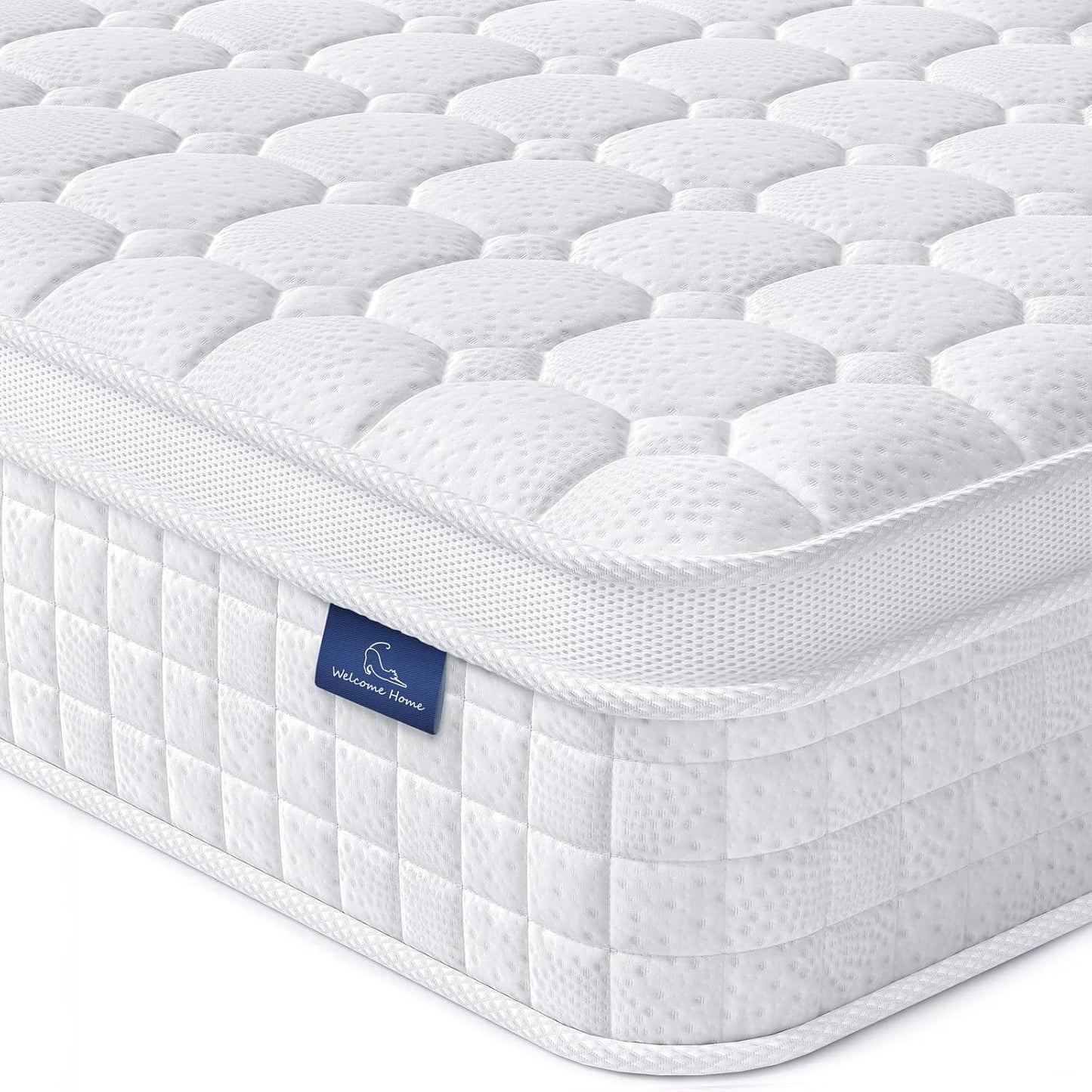 Vesgantti 12 Inch Multilayer Hybrid Twin Mattress - Multiple Sizes & Styles Available, Ergonomic Design with Memory Foam and Pocket Spring, Medium Firm Feel, White