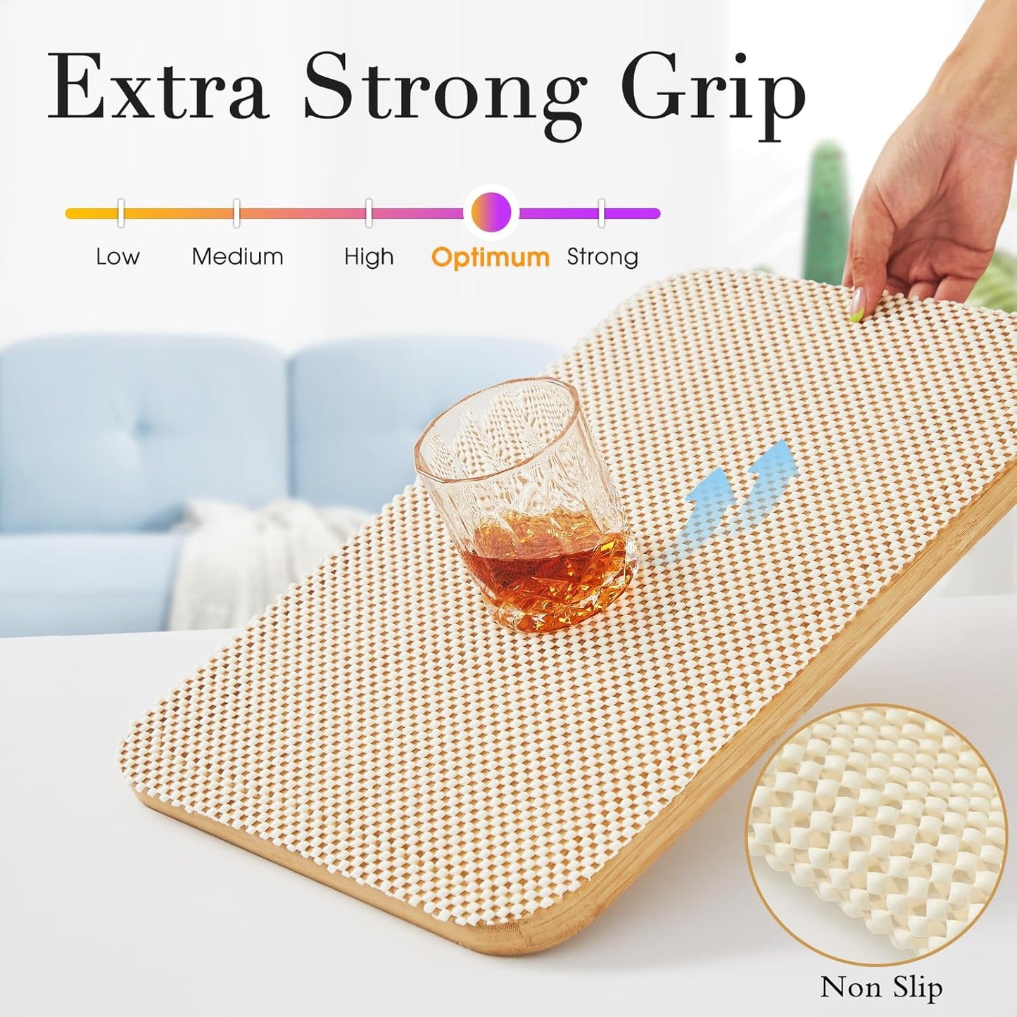 Beautysaid Shelf and Drawer Liner for Kitchen Cabinet, Non Adhesive Non Slip Shelf Paper Thickened for Dresser Pantry Shelve Bathroom Protector Liner Breathable Mat(Cream White Weave,12 in x 20FT)