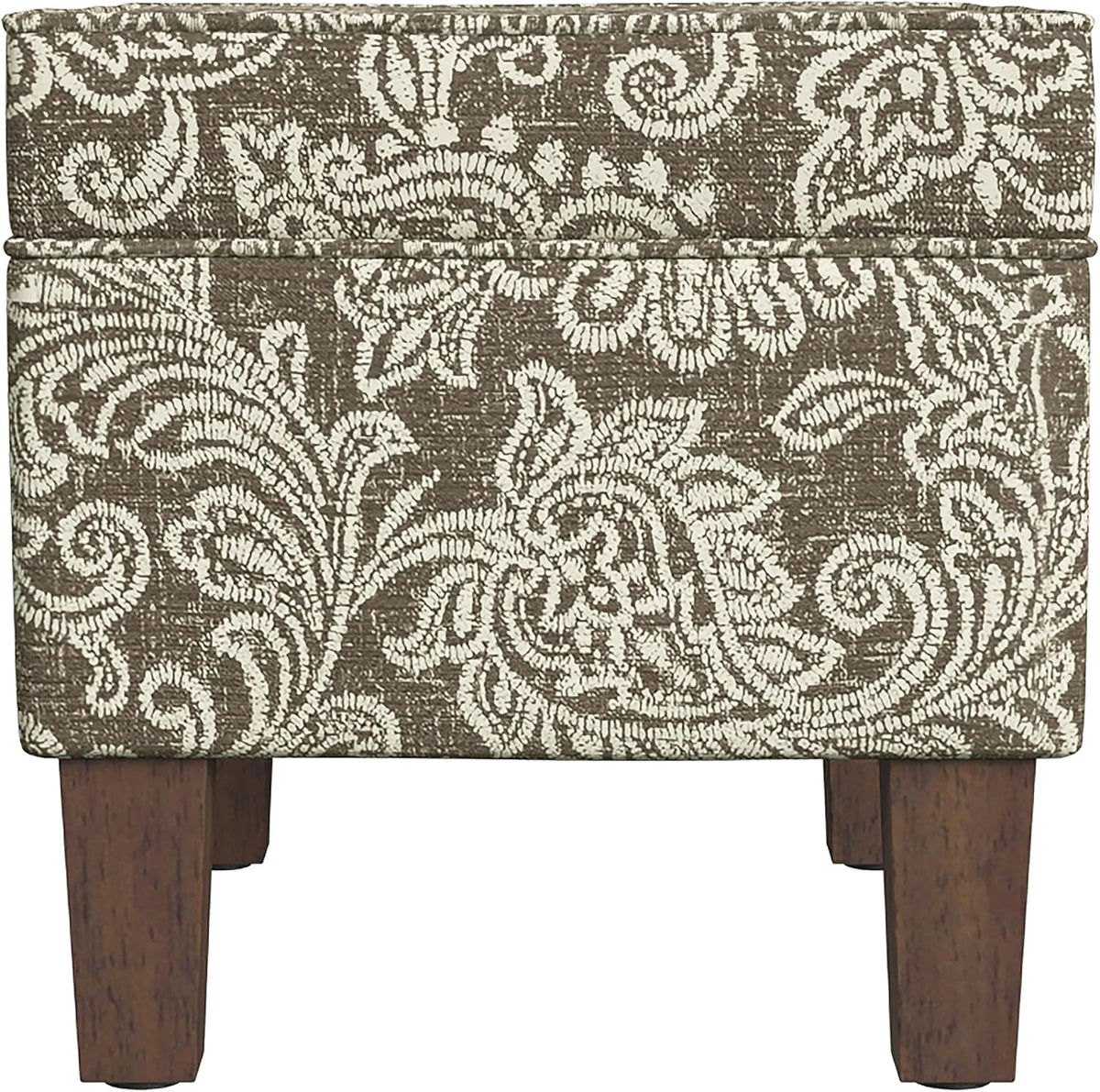 Home Decor | Dinah Collection Modern Storage Ottoman | Ottoman with Storage for Living Room & Bedroom(Brown Jacobean Print)