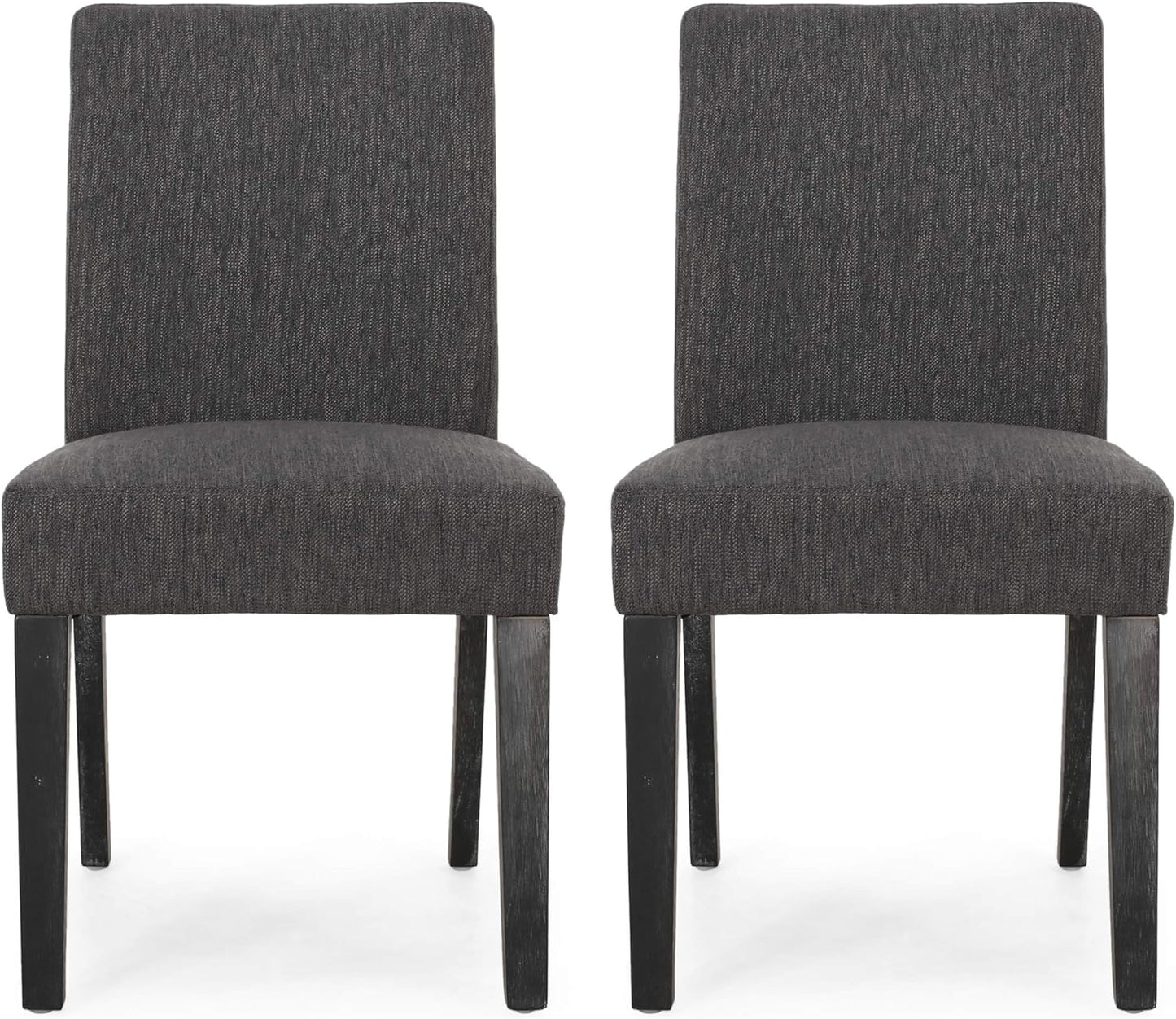 Christopher Knight Home Kuna Contemporary Upholstered Dining Chair (Set of 2), Charcoal + Gray