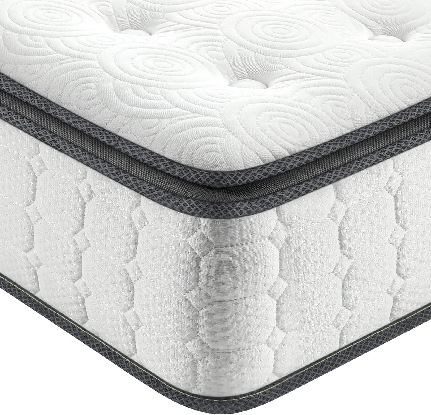 Vesgantti Twin Mattress, 10 Inch Hybrid Twin Size Mattress in a Box, Single Bed Pillow Top Mattresses, Foam and Pocket Coils Innerspring Mattresses, Pressure Relief, Medium Firm Feel