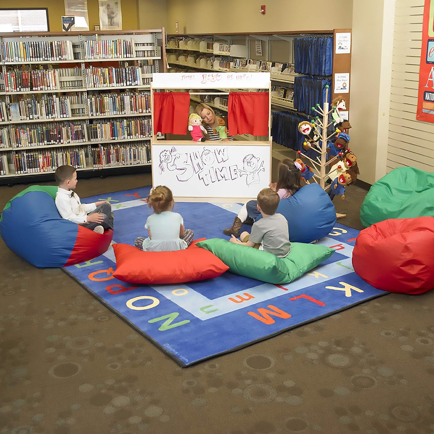 Children's Factory 35" Kids Bean Bag Chairs, Flexible Seating Classroom Furniture, Beanbag Ideal for Boy/Girl Toddler Daycare or Playroom, Rainbow