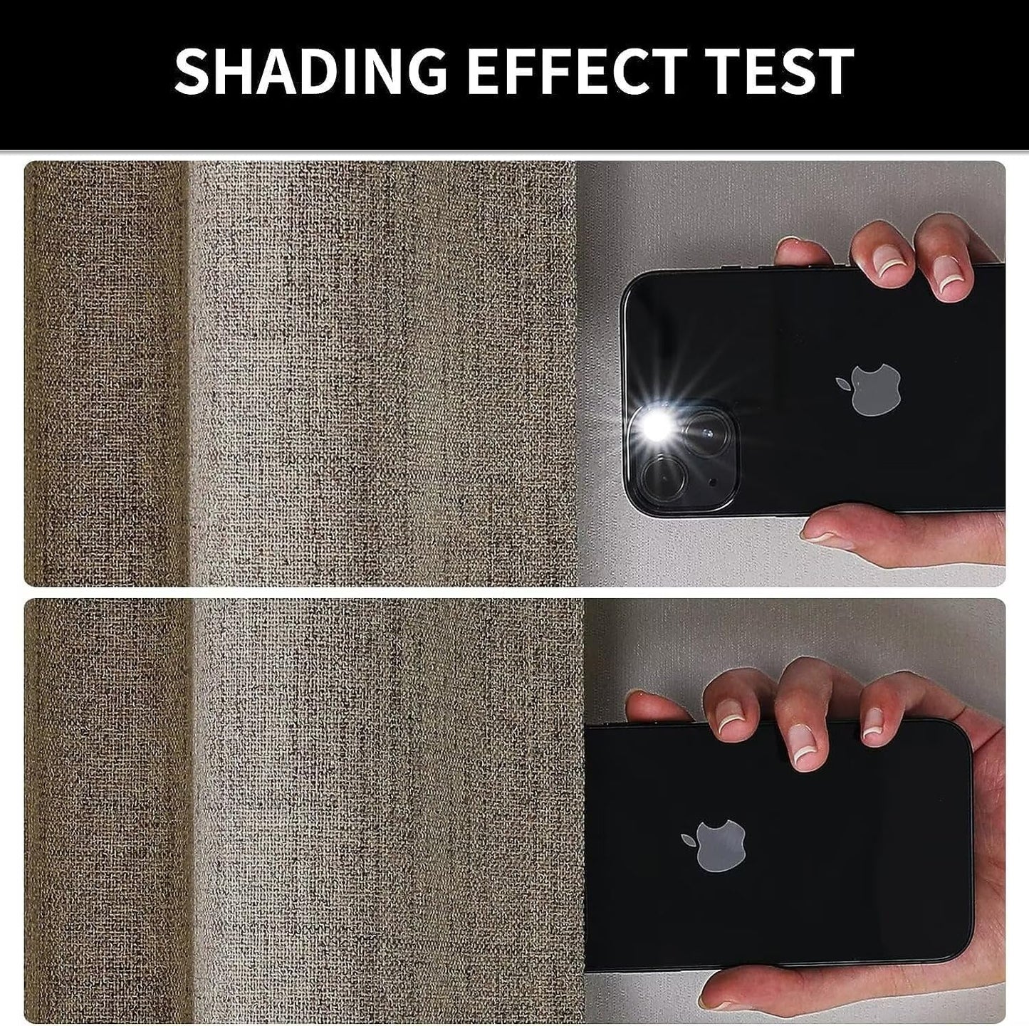 Joydeco 100% Total Blackout Curtains Custom Size for Bedroom Living Room Darkening Long Textured Drapes Thermal Insulated Back & Tab Rod Pocket 1 Panel(Linen,Custom Size)