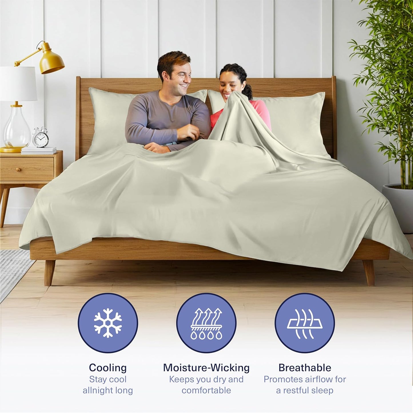 Kickoff Viscose Bamboo Sheets Twin Size 3-pc 100% Organic Bamboo Viscose Bed Cooling Sheets Twin Size Set Cool Bedding for hot Sleepers Sheet, Flat, Fitted, Pillowcase (Soft Sage, T)