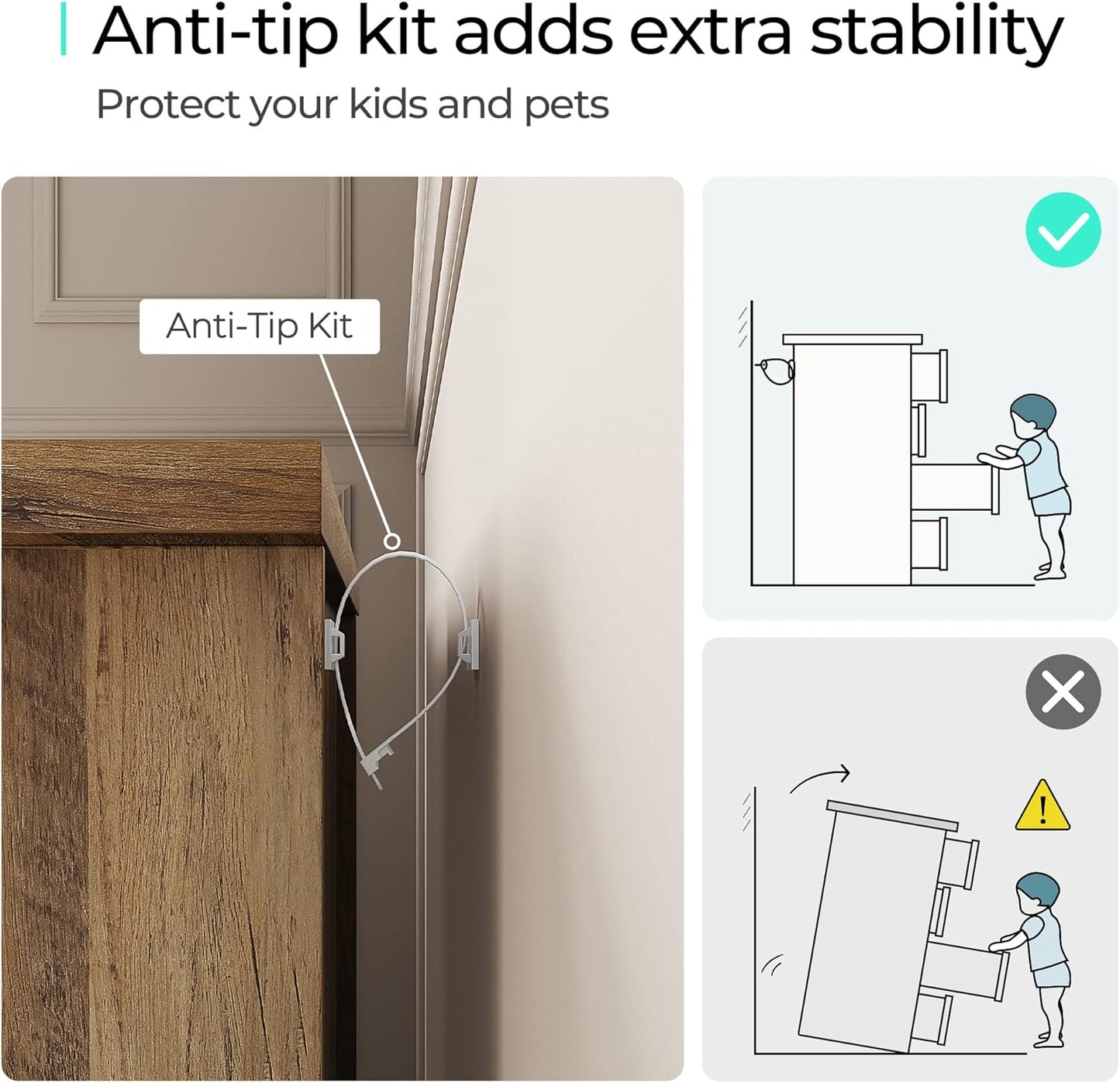 LINSY HOME 5 Drawers Dresser for Bedroom, Wood Bedroom Dresser Modern Drawer Chest, 5 Chest of Drawer, Tall Dresser for Closet, Dressers Organizer for Living Room, Closet, Hallway, Nursery