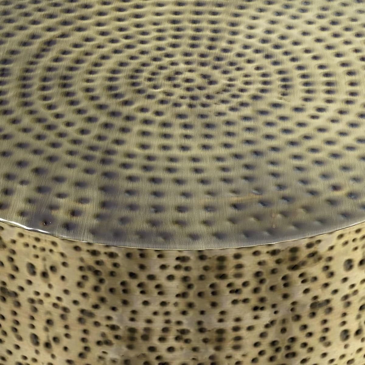 SIMPLIHOME Montrose Metal Coffee Table - 30 inch Wide Solid Iron Round Living Room Table in Antique Gold and Black, Modern Industrial Cocktail Table for Lounge with Hand-Hammered Texture, Assembled