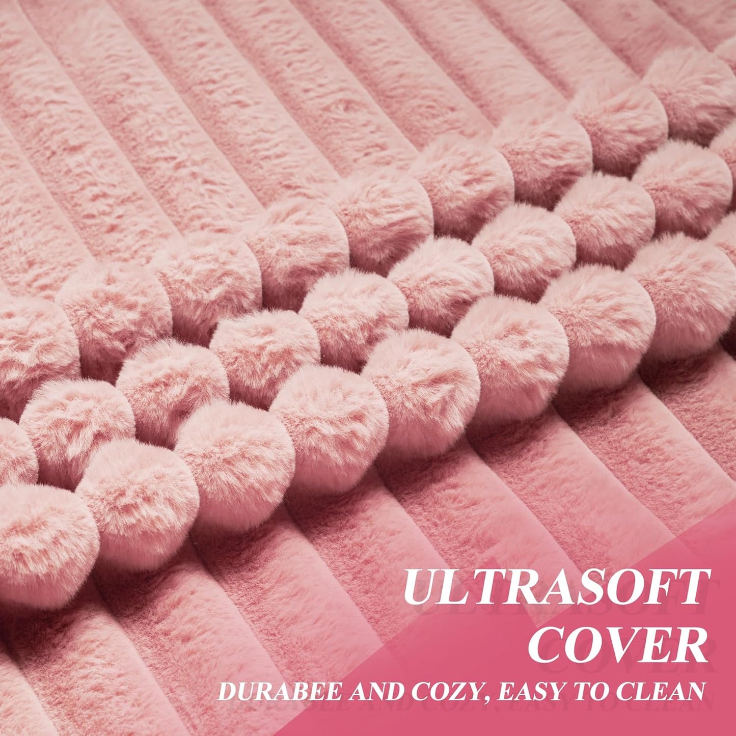 Hobestluk Big Bean Bag Lounger Chairs Large Beanbag Chair for Adults Bean Bag Sofa with Memory Foam Filled for Living Room, Bedroom or Balcony (Stripe Pink)