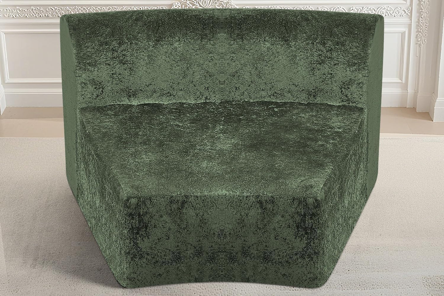 Homguava Modular Sectional Sofa, Memory Foam Couch Single Sofa Chair with Deep Seat, Modern Upholstered Sofa Couches for Living Room Apartment Office, No Assembly Required, Green