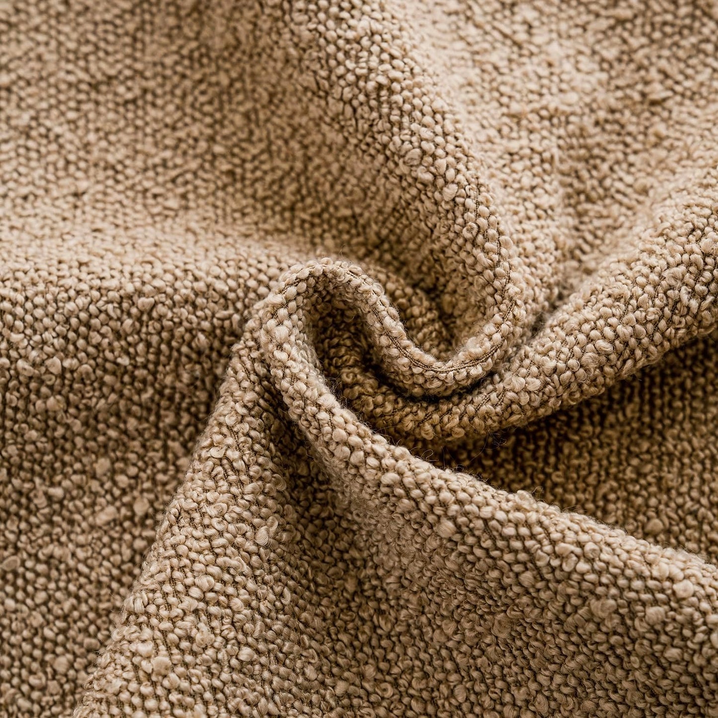 Foindtower Pack of 2, Decorative Textured Boucle Throw Pillow Covers Accent Solid Pillow Cases Cozy Soft Couch Cushion Case for Chair Sofa Bedroom Living Room Home Decor 22 x 22 Inch Taupe Khaki Camel