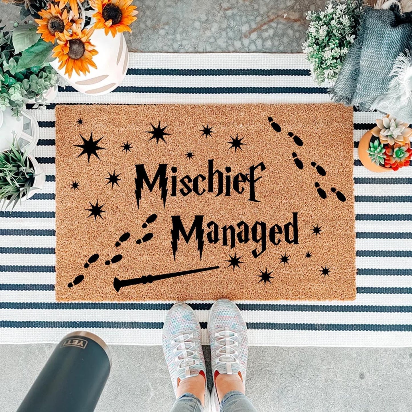 Funny Coir Doormat Magical Fantasy Front Door Mat Entryway Indoor and Outdoor Mat with Heavy Duty Front Porch Decor Welcome Mats for Entrance Way Decor Natural Coconut Thick Brown Mat 23.7x15.7 inch