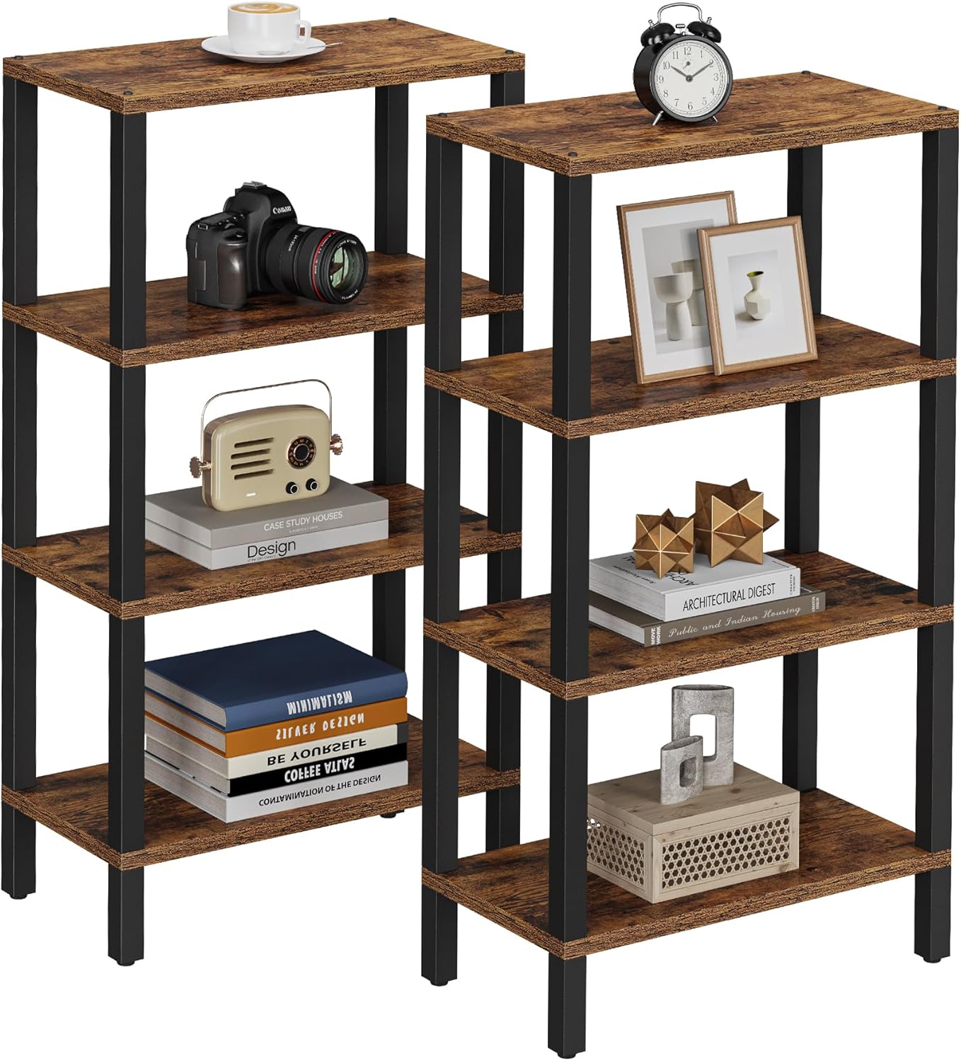 TUTOTAK Small Side Table, Narrow End Table, Skinny Sofa Table, Slim Nightstand, Couch Table, Living Room, Bed Room, Brown TB01BB0782