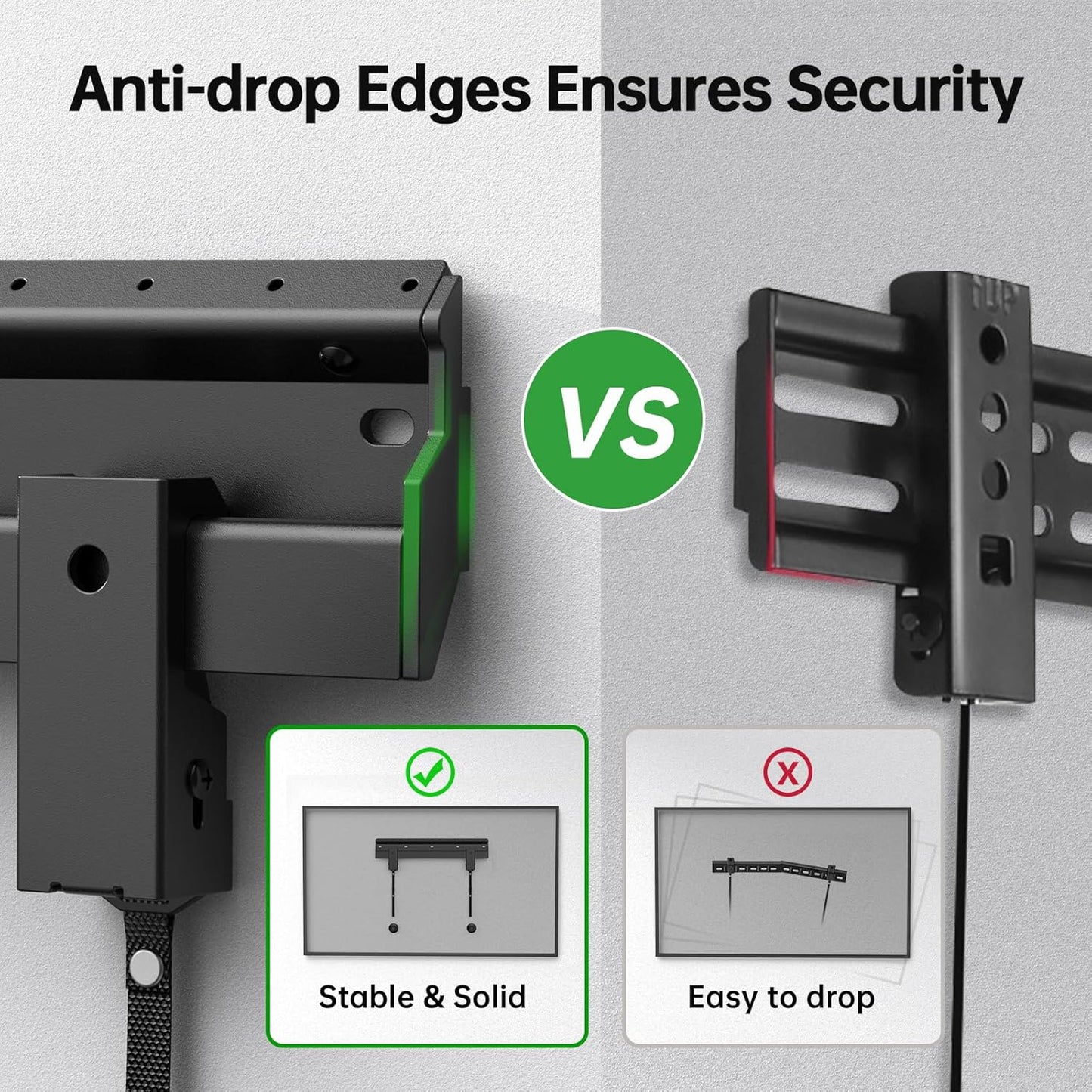 No Stud TV Wall Mount Low Profile for Most 26-60" Televisions up to 100 lbs,No Dril Monitor Mount for Drywall, Studless Wall Mount Bracket Max VESA 400x400mm for Flat Screen&Curved TVs, Easy Install