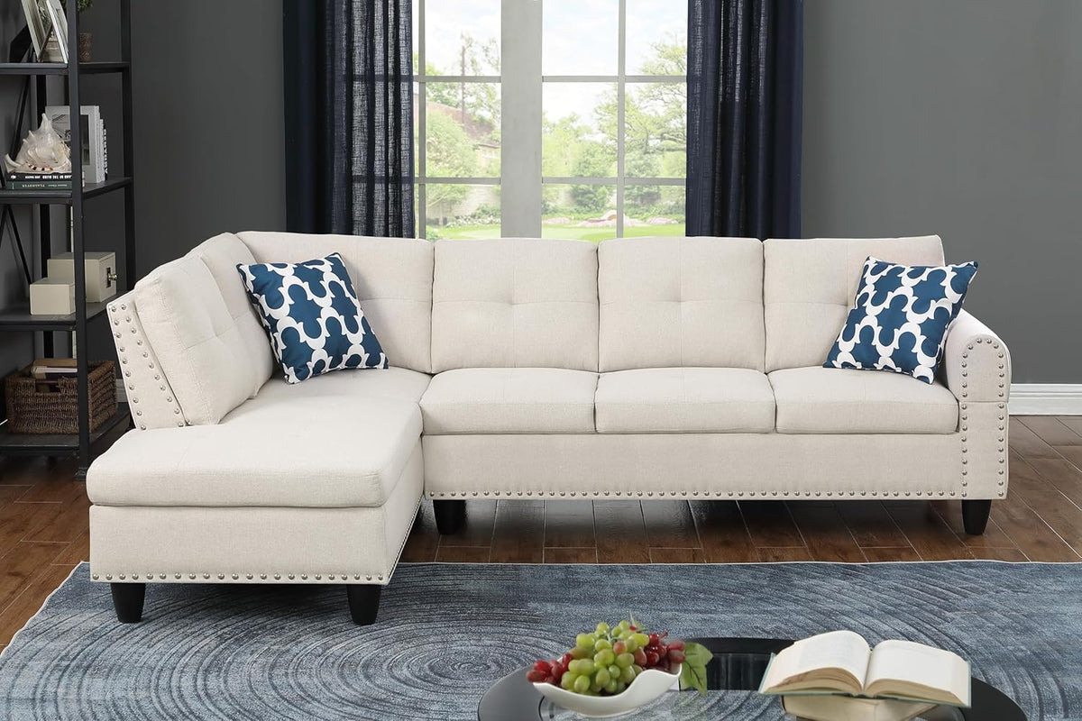 Evan Sectional Sofa for Living Room, Apartment, Bedroom, Office