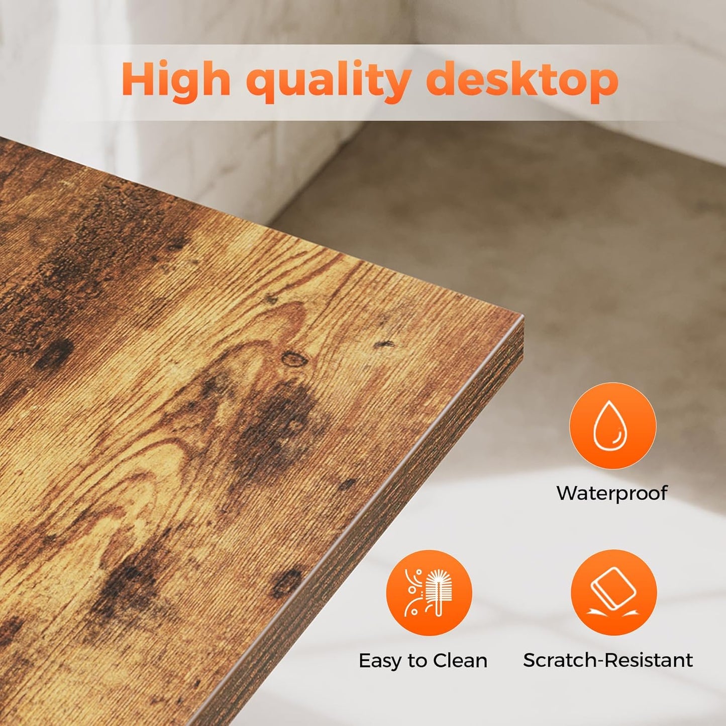 Small L Shaped Computer Desk with Power Outlets, Gaming Desk for Small Spaces, Corner Desk with Reversible Storage Shelves, Study Writing Table for Home Office (Socket, Rustic Brown, 48 inch)