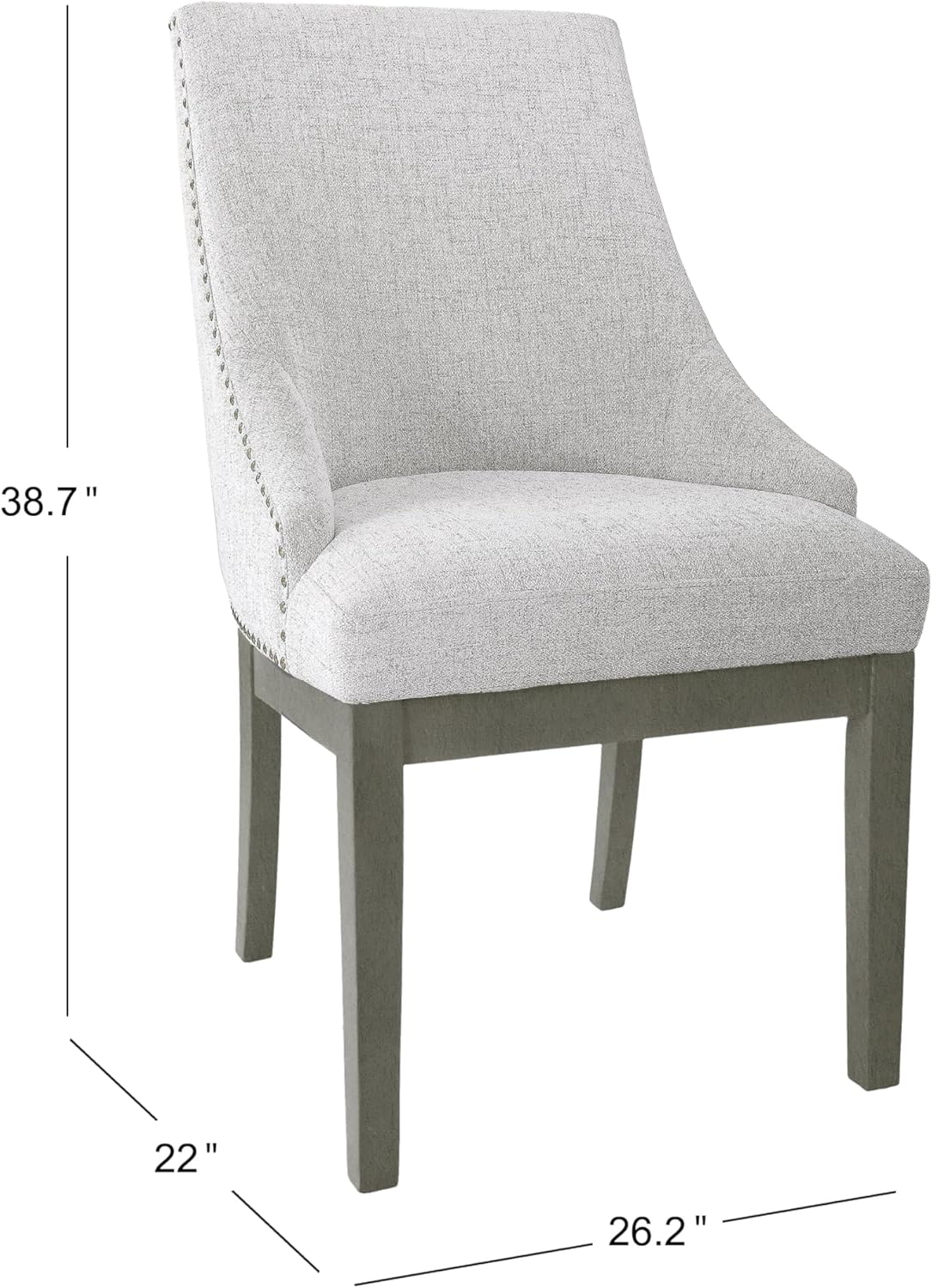 HomePop Home Decor | Upholstered Anywhere Dining Chair | Accent Chairs for Living Room & Bedroom | Decorative Home Furniture - Neutral Textured Solid (Single Pack)