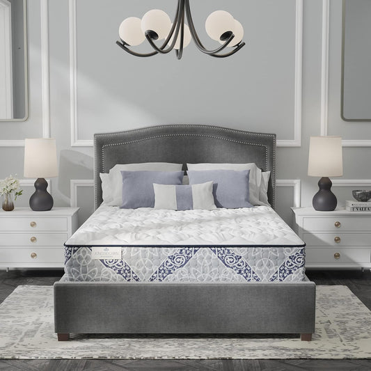 Kingsdown Firm Hybrid Mattress Twin XL Cooling Gel Memory Foam Layer Multi-Layered Motion Isolation Cool Sleep Quilted Top Luxury Mattresses, 13.5-Inch Passions Merridale