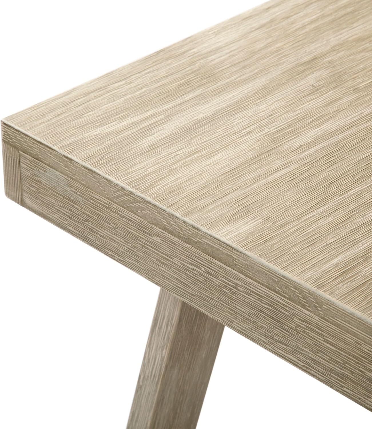Plank+Beam Classic Rectangular Side Table, 25", Slim Side Table for Living Room, Narrow Nightstand for Small Spaces, Wood End Table for Bedroom, Seashell Wirebrush