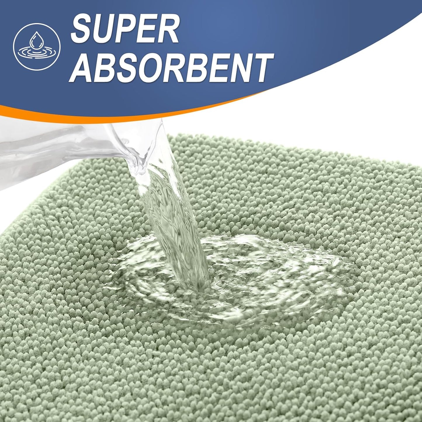 OLANLY Thick Memory Foam Bath Mat Rug 30x20, Extra Soft Absorbent Bathroom Rug, Quick Dry Bath Mats, Non-Slip, Machine Washable Carpet for Bathroom, Tub and Shower, Home Decor Accessories, Sage Green