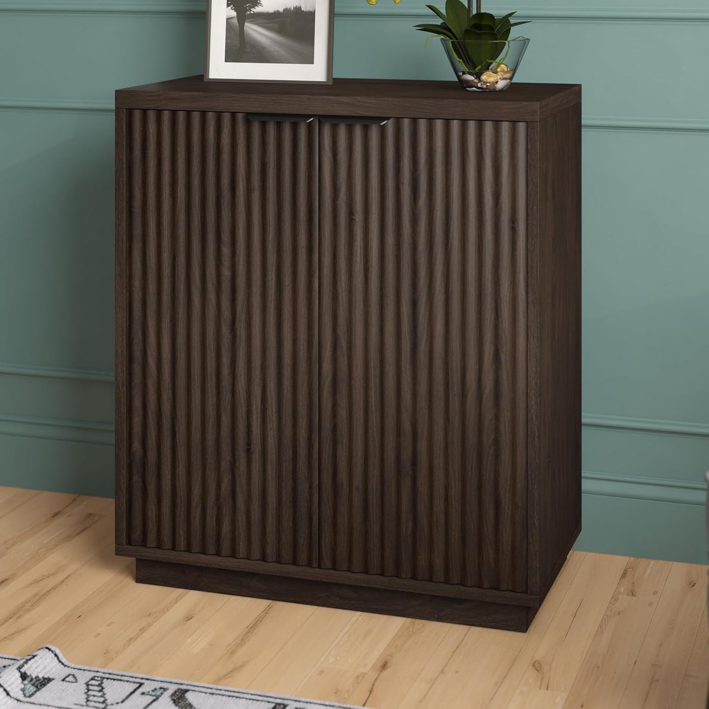 Henn&Hart 28" Wide Rectangular Accent Cabinet in Alder Brown, for Home, Living Room, Bedroom, Entertainment Room, Office