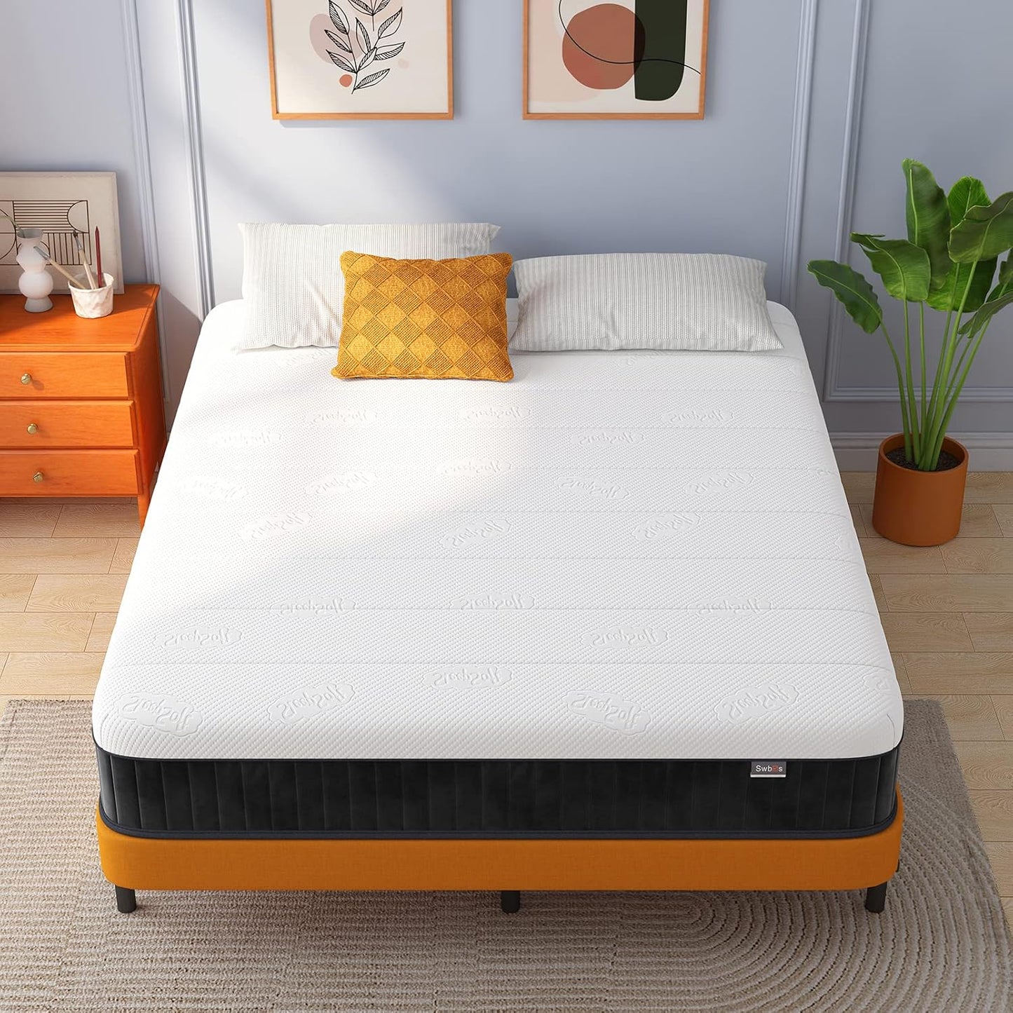 Double Mattress, 10 Inch Hybrid Memory Foam Full Size Mattress, Full Bed Mattres in a Box Pressure Relief & Firm Mattresses,Double Size Matress