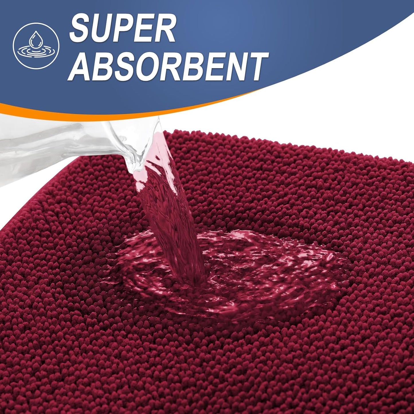 OLANLY Thick Memory Foam Bath Mat Rug 30x20, Extra Soft Absorbent Bathroom Rug, Quick Dry Bath Mats, Non-Slip, Machine Washable Carpet for Bathroom, Tub and Shower, Home Decor Accessories, Burgundy